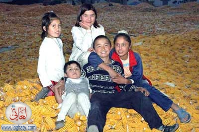 children on corn